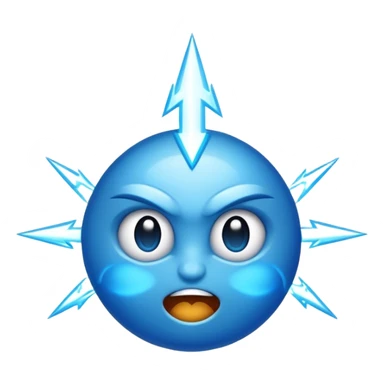 Rayos, centellas y con expresiones de furia azul sticker