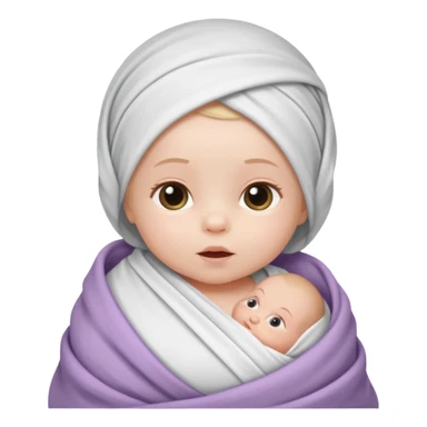 newborn white baby girl in a swaddle sticker