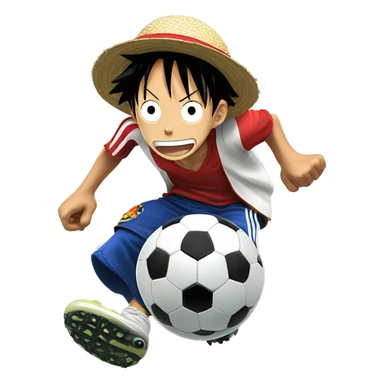 monkey d luffy paying soccer sticker