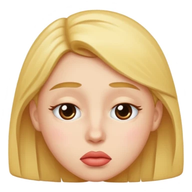 Kissy face with tired eyes sticker