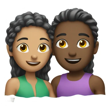 Two friends swimming in a pool sticker