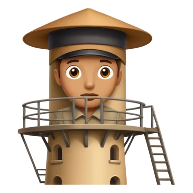 Man looking out of watchtower sticker