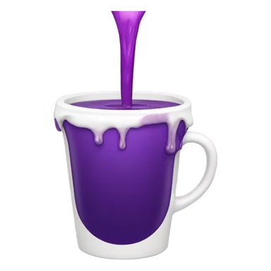 purple liquid spilling out white cup sticker