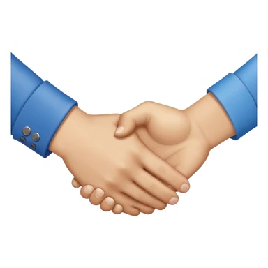 handshake close up blue cuffs sticker