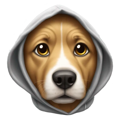 Dog wearing a hood sticker