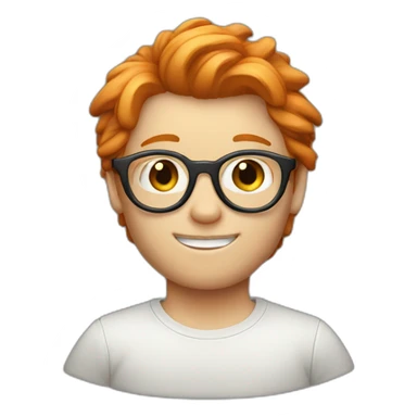 a ginger boy with a mullet and round glasses sticker