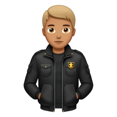 man wearing bullet proof jocket sticker