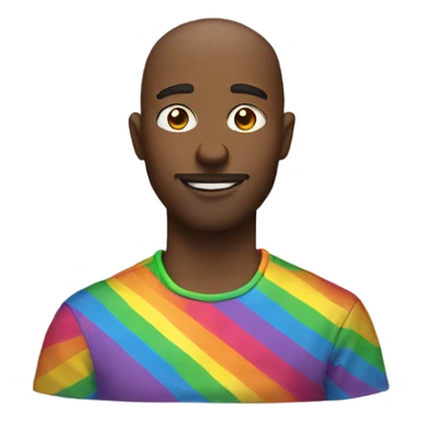 dude wearing rainbow shirt sticker