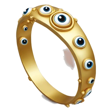 very thin gold bangle ring studded with eyeballs sticker