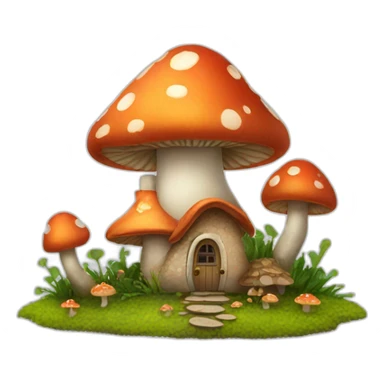 mushroom house sticker