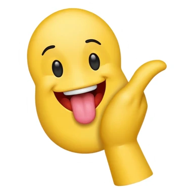Emoji with its tongue out and hands to the side sticker