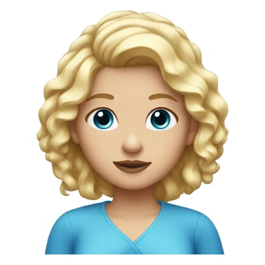Girl with blonde hair and blue eyes shoulder shrug sticker