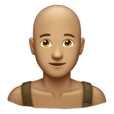 deer man shaved head sticker