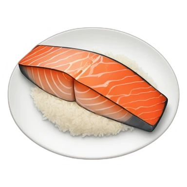 salmon steak with rice sticker