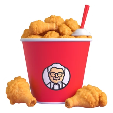 KFC bucket of fried chicken with a soda cup next to it sticker