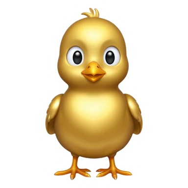 gold metal chick sticker