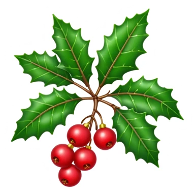 Single Christmas holly sticker