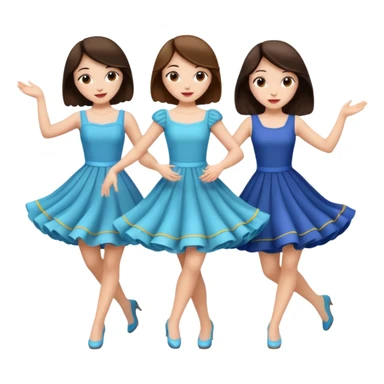 Triplets dancing all brunette sticker