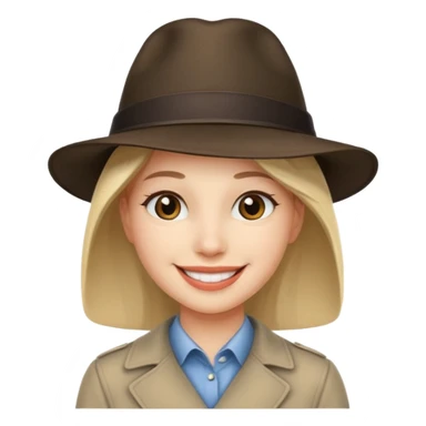 Una cara con una sonrisa un sombrero elegante y mirada con orgullo sticker