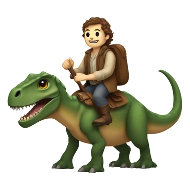 Hobbit man with brown hair riding a dinosaur sticker