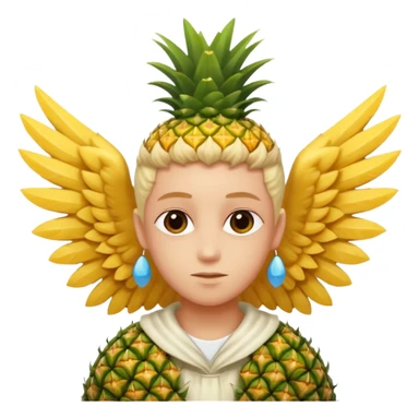 Castoro con le ali e con i capelli a forma di ananas  sticker