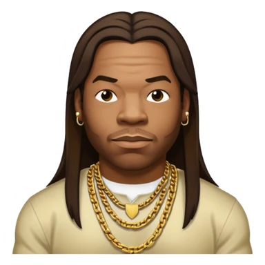 Busta Rhymes with dark brown long hair  sticker