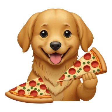 dog eating pizza sticker