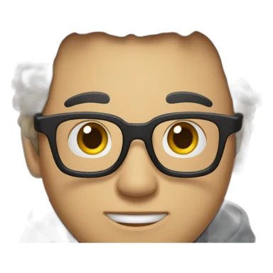 a Wheatish Complex guy wearing glasses, with a Fauxhawk hairstyle, wearing a black hooded denim jacket sticker