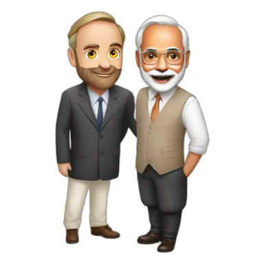 Narendra modi with meloni sticker