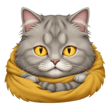 grey fluffy british long hair cat with yellow eyes ist sleeping sticker