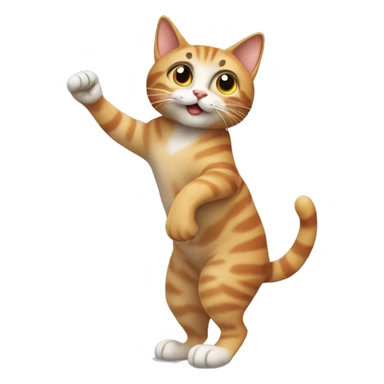 cat walking on hind legs sticker