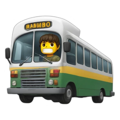rambo crushing a bus sticker