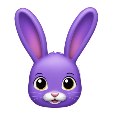 purple bunny rectangular ears  sticker