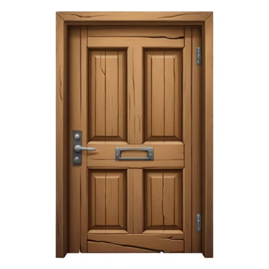 a wooden door that is wide open. The door frame is simple and matches the wood tone of the door. sticker