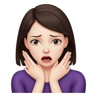 a brunette woman strangling herself sticker