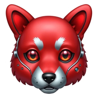 red glitter cyberpunk dog sticker