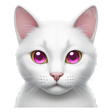 white cat with pink eyes  sticker