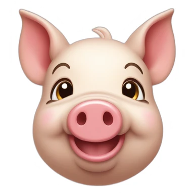 smiley cochon bisous sticker