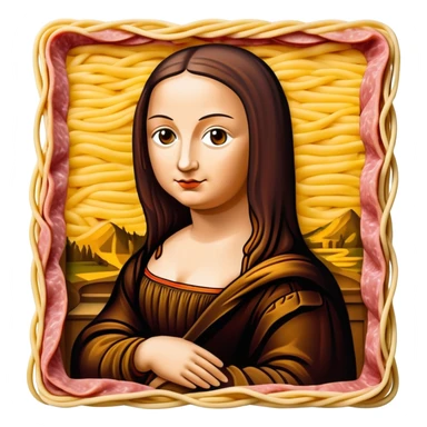 pop art monalisa SPAM meat spaghettio slop  sticker