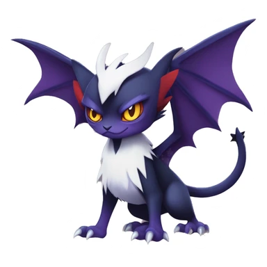 Edgy Cool Kawaii Litten-Noivern-Noibat-Absol-Pokémon Full Body sticker
