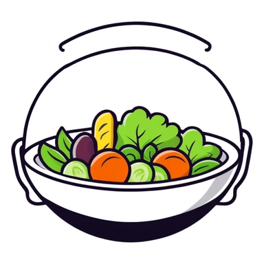 hands holding a salad bowl sticker