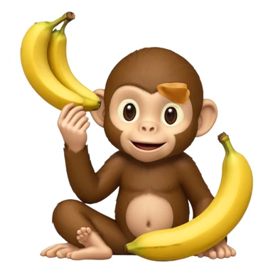 Curious George monkey peeling a banana sticker
