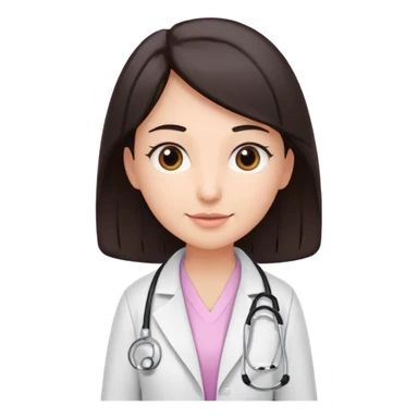gastroenterologist with dark hair and brown eyes, light pink theme, variation 4 sticker