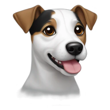 White and black Jack Russell  sticker