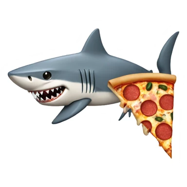 Make a shark with human legs eating a pizza sticker