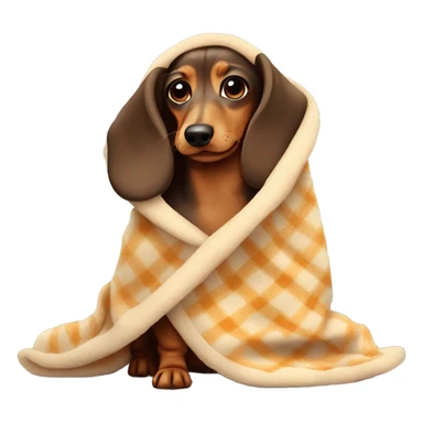 fluffy dachshund in blanket sticker