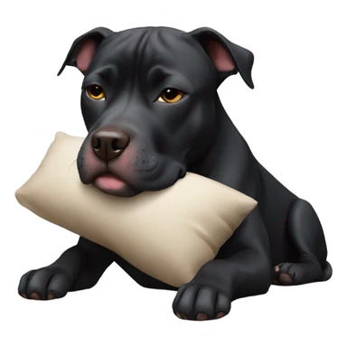 sleeping black pitbull sticker