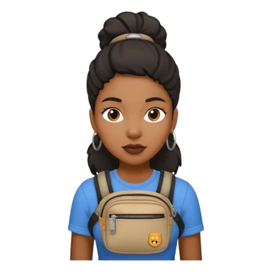 black woman with waist bags sticker