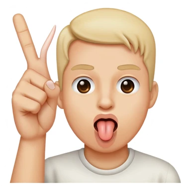 tongue sticking out holding up the middle finger sticker