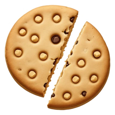 Two plain cookies, one bitten sticker